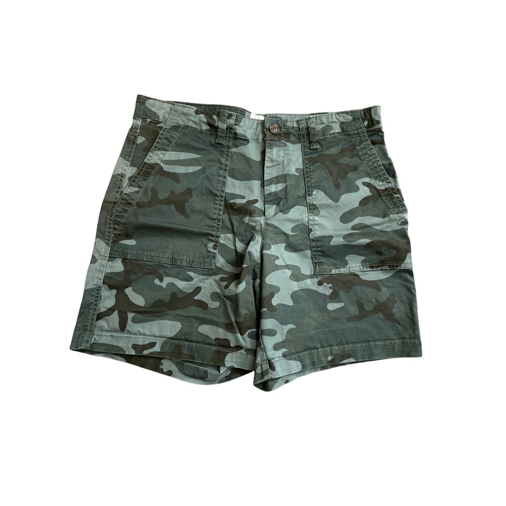 Gap Womens Camo Khaki Shorts Green Camouflage 5 Inch Inseam Size 8